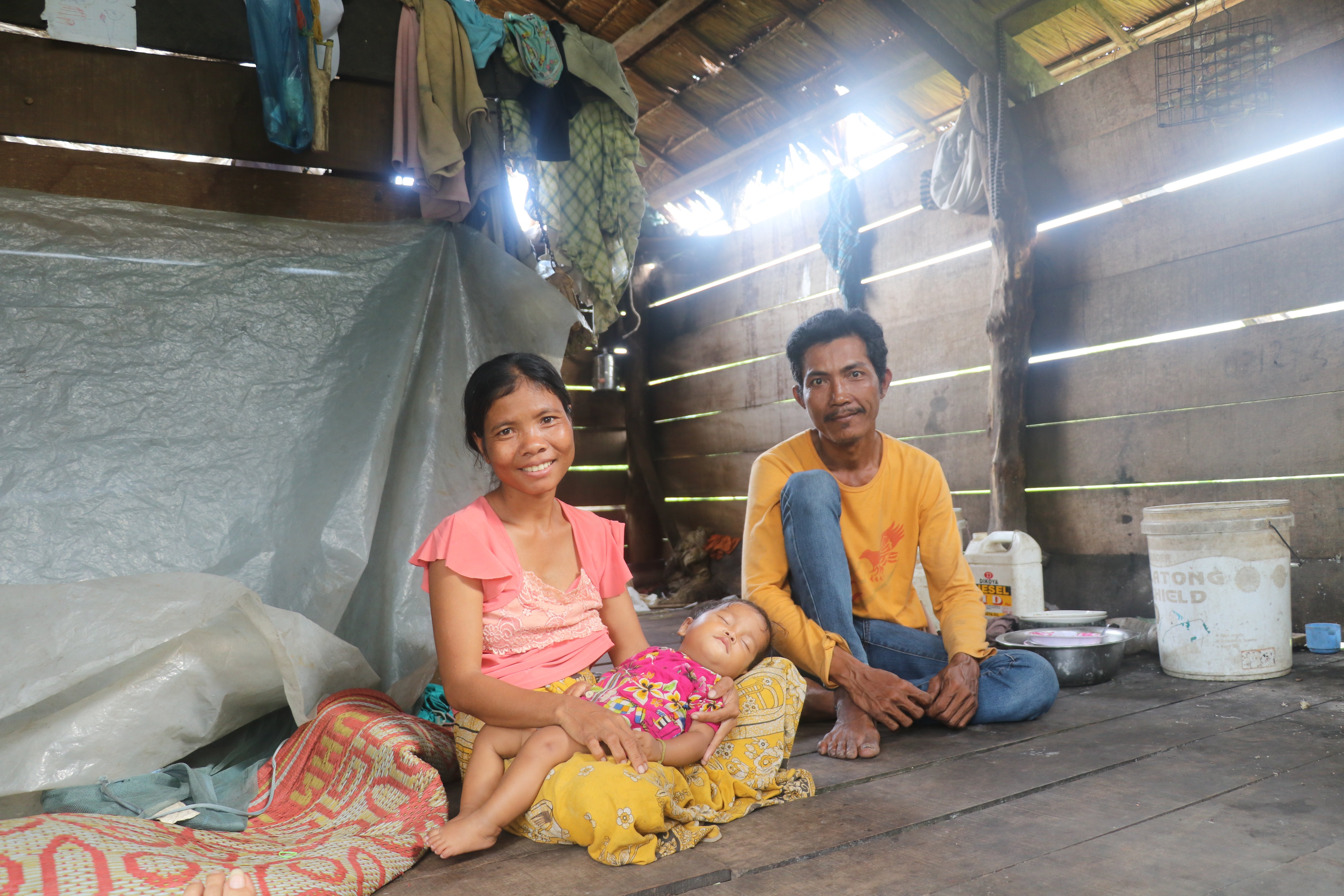 Bora and her husband (Bit Ban) at their home in a rural village of Cambodia