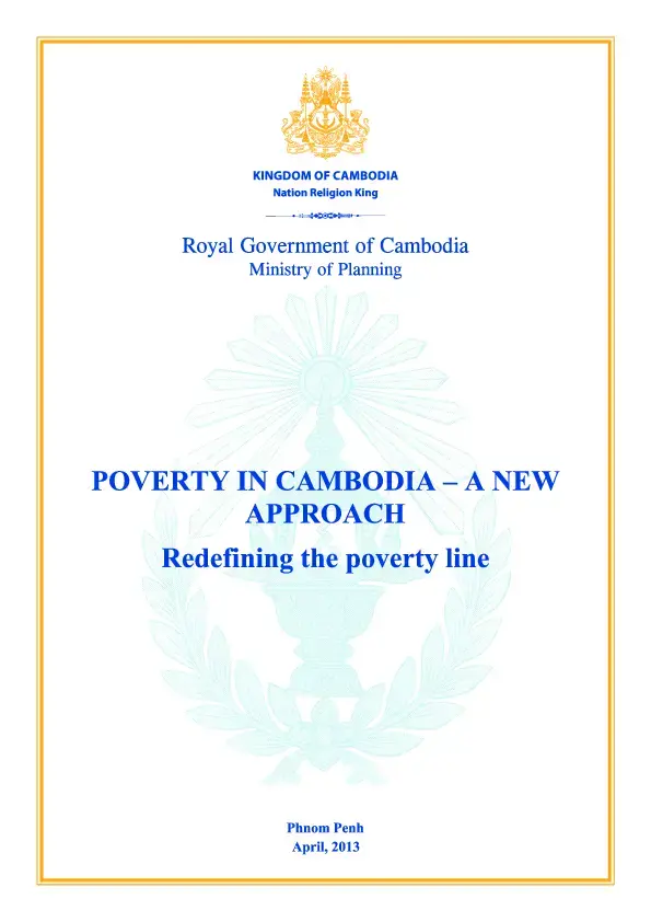 Poverty in Cambodia: A New Approach